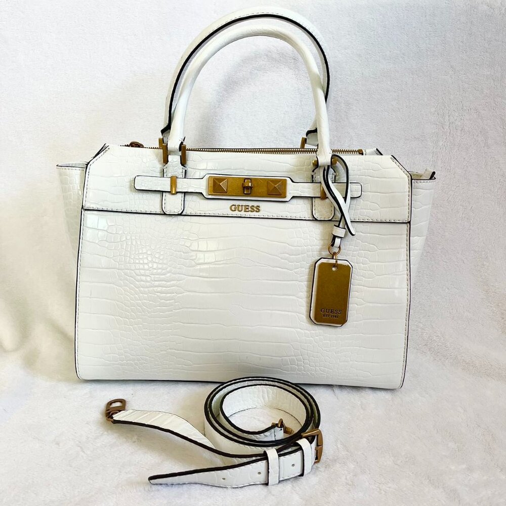 GUESS Raffie Crocodile-Embossed Carryall